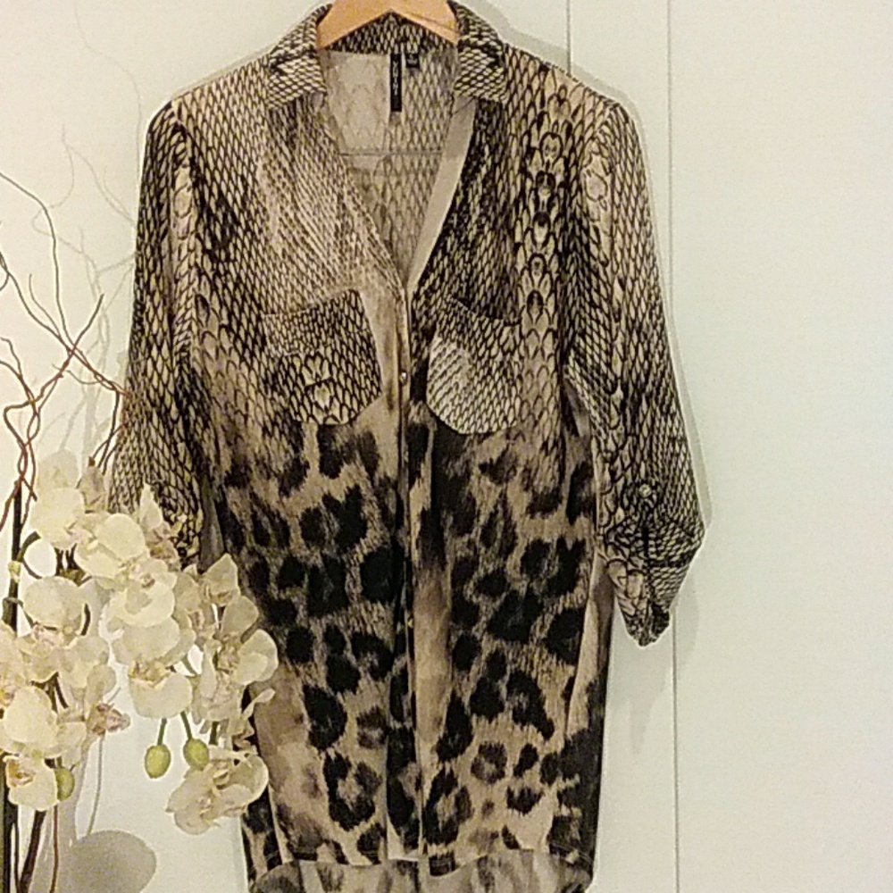 Venini Animal Print Blouse XL